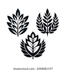 Arte vectorial de silueta de cresta de hoja moderno y simple