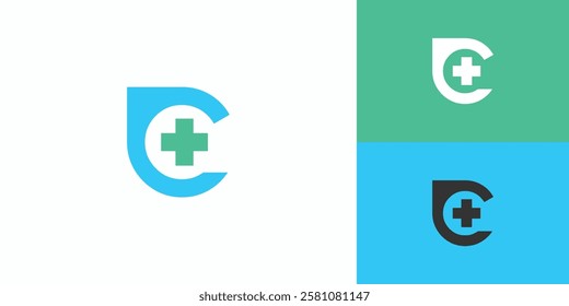  Modern and simple letter C combination health logo design