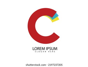 Carta simple moderna C con diseño de logotipo de papel