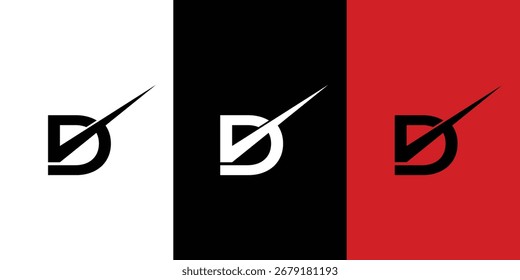 Diseño moderno y sencillo del logotipo de las iniciales D