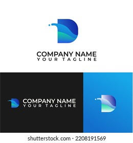 Modern simple letter D liquid Logo. Flat Vector Logo Design Template Element for Nature and Branding Logos.