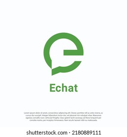 Modern and simple letter E bubble chat logo vector design