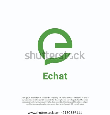 Modern and simple letter E bubble chat logo vector design