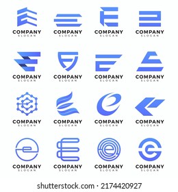 Modern and simple letter E logo design collections