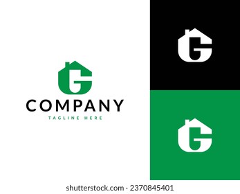 modern simple letter G house property real estate logo design 