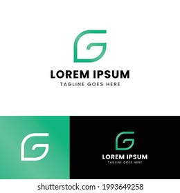 Modern Simple Letter G Leaf Logo Design