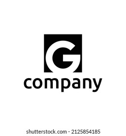diseño de logotipo cuadrado G de letra simple y moderna