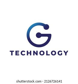 modern and simple letter G technology logo design