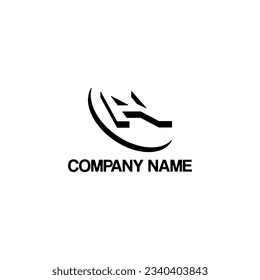 Modern and Simple letter logo A and N in negative space. Suitable for businesses in digital technology and printing.