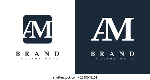 Modern and simple Letter AM Logo, suitable for any business with AM or MA initials.