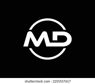 Plantilla moderna de diseño de logotipo MD para marca de letra simple