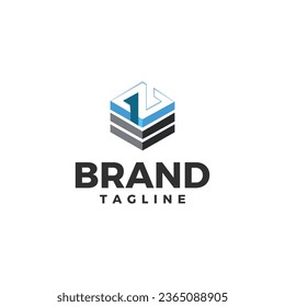 modern and simple letter mark Z logo design for packaging, box delivery, parcel packaging and parcel delivery.