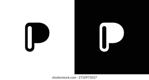 Modern and simple letter P initials logo design