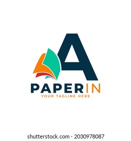 Carta simple moderna A con plantilla de diseño de logotipo de papel
