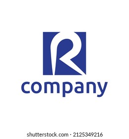modern and simple letter R square logo design
