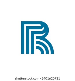 Modern and simple letter R Wifi Logo Template