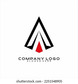 Modern simple letter A vector logo design with pyramid.