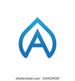modern and simple letter A water drop logo design