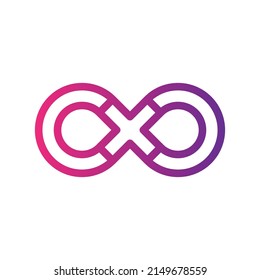 modern and simple letter X infinity logo design