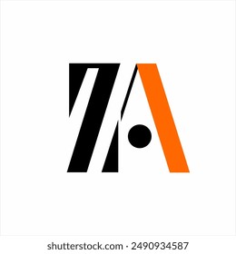 Modern simple letter ZA or 7A logo design.
