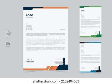 Modern Simple Letterhead Design Layout Template