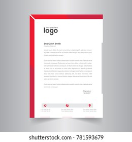 modern simple letterhead design with red color.