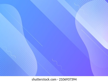 Moderno fondo abstracto de degradado violeta azul claro con olas, líneas y formas geométricas.