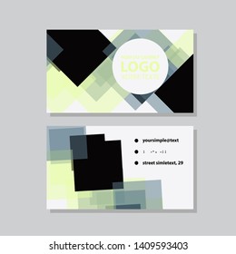 Modern simple light business card template with flat user interface