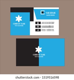 Modern simple light business card template with flat user interface

