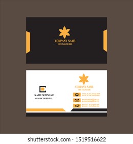 Modern simple light business card template with flat user interface

