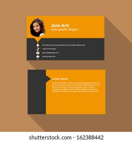 Modern simple light business card template - Flat Design - Vector Illustration