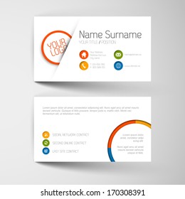 Modern Simple Light Business Card Template With Flat User Interface