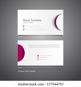 Modern simple light business card template with paper circle