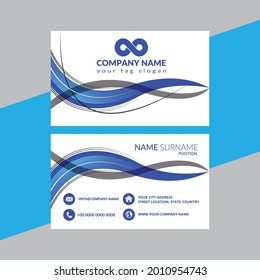 Modern simple light business card template - Flat Design - Vector Illustration