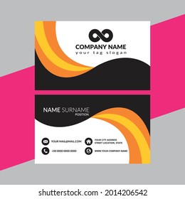 Modern simple light business card template with flat user interface