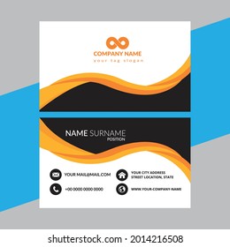 Modern simple light business card template with flat user interface