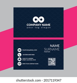 Modern simple light business card template with flat user interface