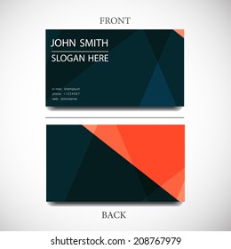 Modern simple light business card template with flat user interface