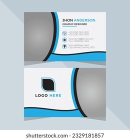 Modern simple light business card template with flat user interface, Vector illustration. Creative Business Card. Double-sided creative business card template.