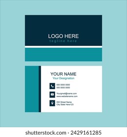 Modern simple light business card template - Flat Design - Vector Illustration