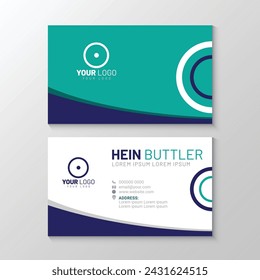 Modern simple light business card template with flat user interface design