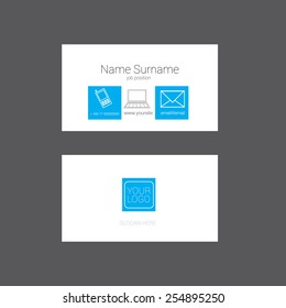 Modern simple light business card template 