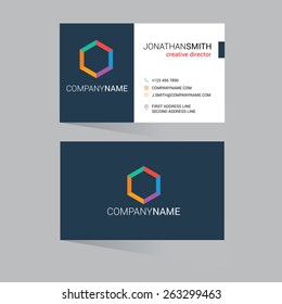 Modern simple light business card template abstract background. Vector illustration