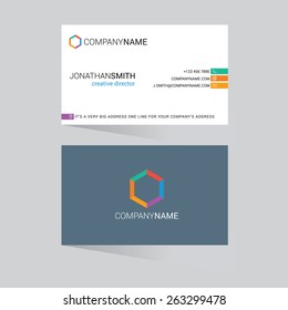 Modern simple light business card template abstract background. Vector illustration