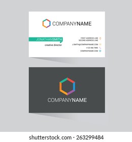 Modern simple light business card template abstract background. Vector illustration