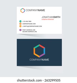 Modern simple light business card template abstract background. Vector illustration