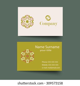 Modern simple light business card template. vecor illustration