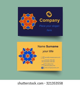 Modern simple light business card template. vecor illustration