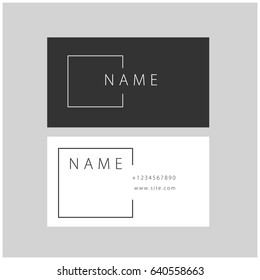 Modern simple light business card template with flat user interface