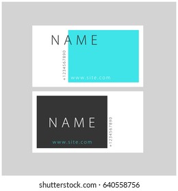 Modern simple light business card template with flat user interface